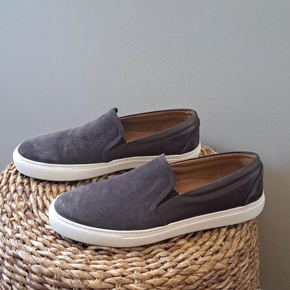 UNTUCKit‎ Mens Brown Suede/Leather Slip-On Loafer Sneakers White Soles S-10.5